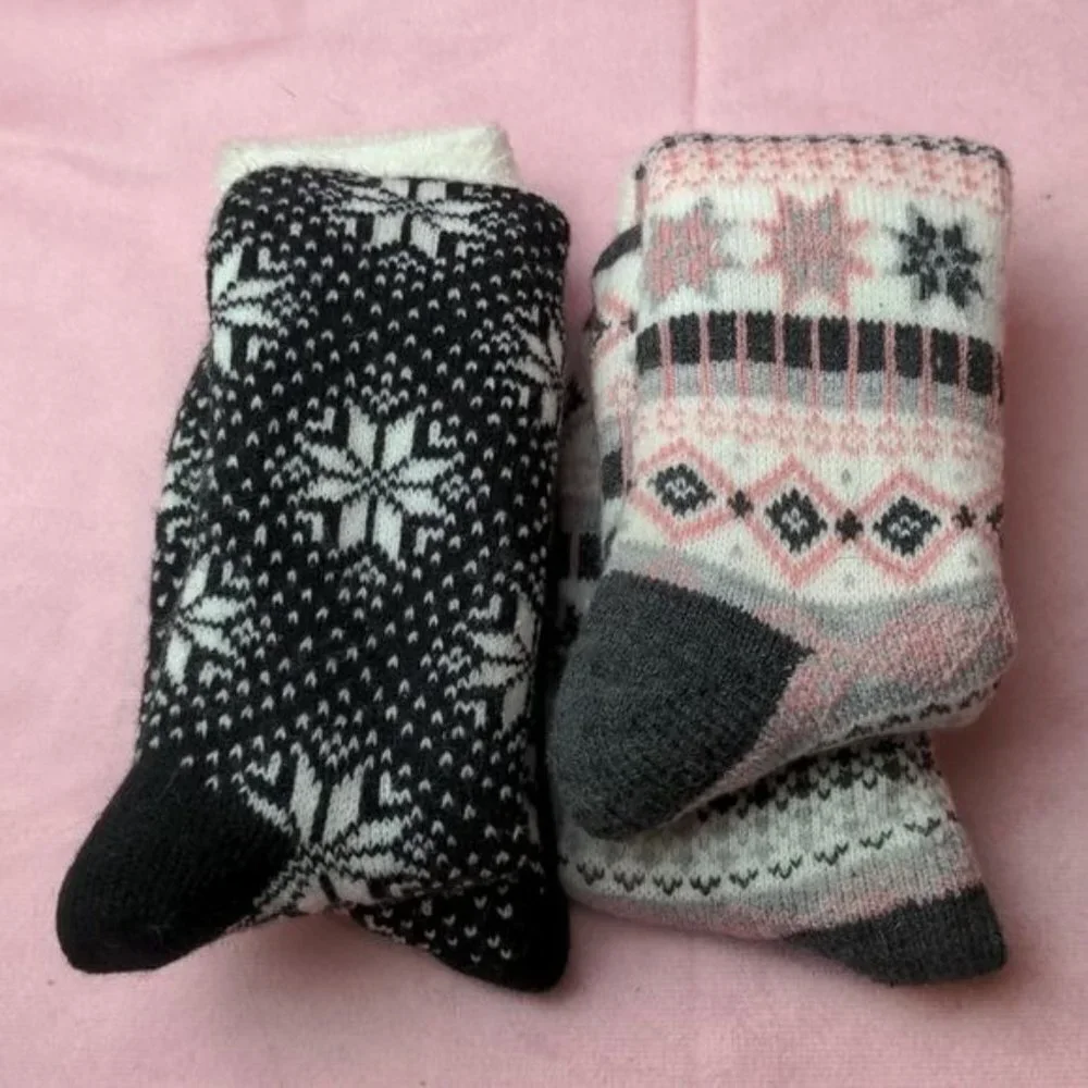 A New Day 2 Pack Winter Cozy Crew Lounge Socks Size 4-10